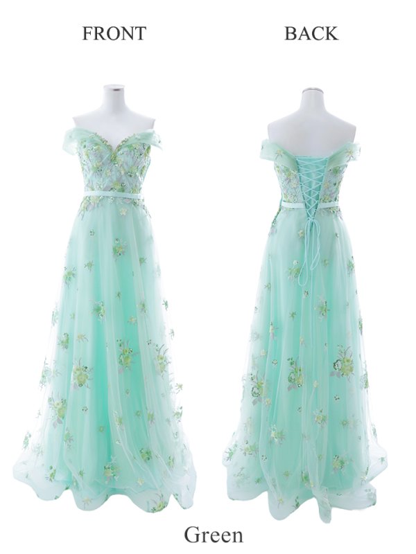 画像35: 【関西コレクション着用】Lサイズあり【JEAN MACLEAN/ジャンマクレーン】立体フラワー刺繍/ オフショル/ ネット/ レース/ Aライン/ ロングドレス/ キャバドレス long[OF2A] (35)