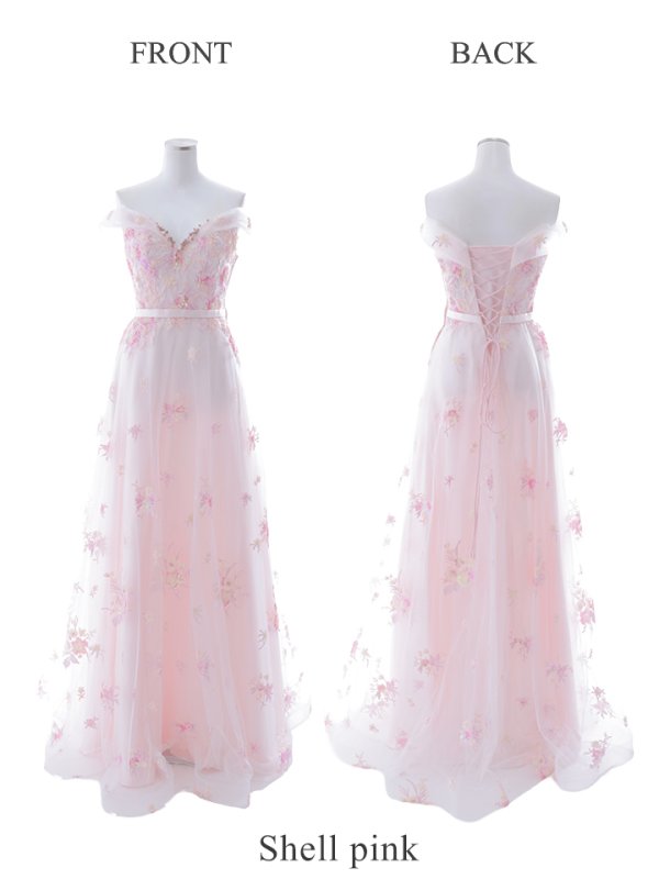 画像34: 【関西コレクション着用】Lサイズあり【JEAN MACLEAN/ジャンマクレーン】立体フラワー刺繍/ オフショル/ ネット/ レース/ Aライン/ ロングドレス/ キャバドレス long[OF2A] (34)