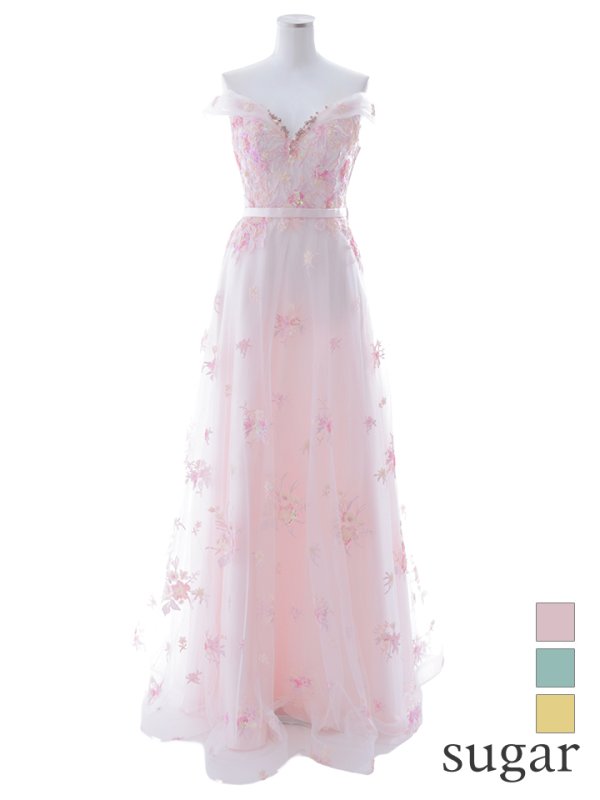 画像31: 【関西コレクション着用】Lサイズあり【JEAN MACLEAN/ジャンマクレーン】立体フラワー刺繍/ オフショル/ ネット/ レース/ Aライン/ ロングドレス/ キャバドレス long[OF2A] (31)