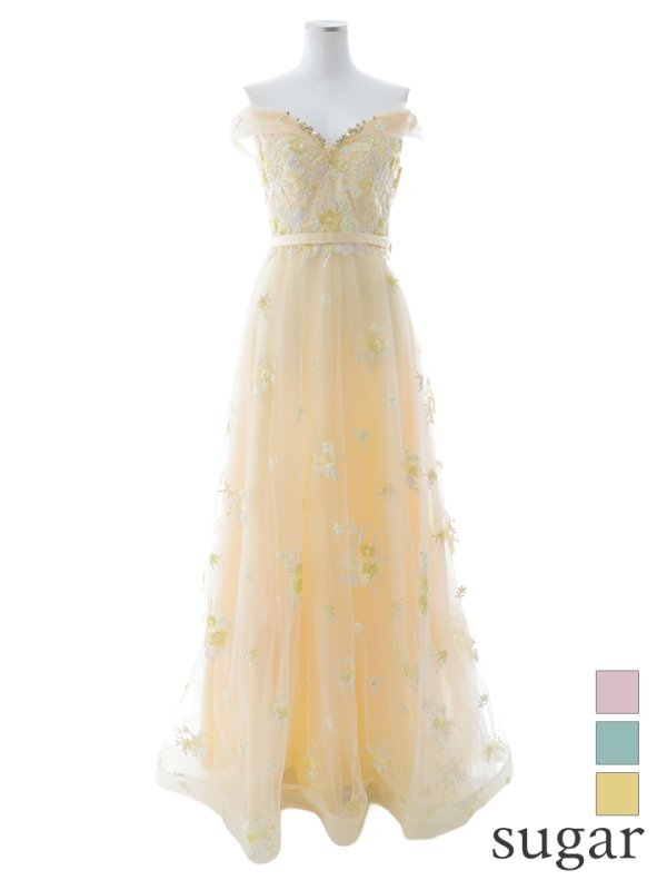 画像30: 【関西コレクション着用】Lサイズあり【JEAN MACLEAN/ジャンマクレーン】立体フラワー刺繍/ オフショル/ ネット/ レース/ Aライン/ ロングドレス/ キャバドレス long[OF2A] (30)