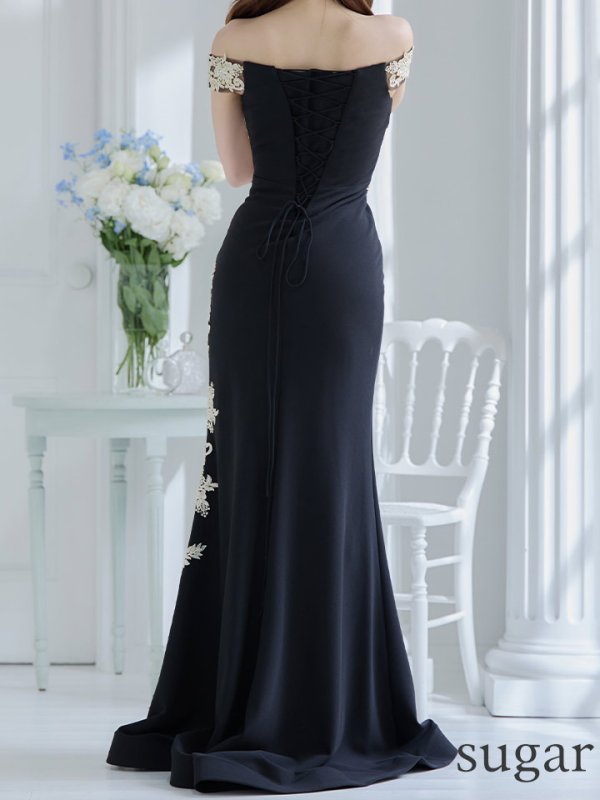 画像9: 【JEAN MACLEAN/ジャンマクレーン】オフショル/ 刺繍レース/ シアー/ スピンドル/ タイト/ ロングドレス/ キャバドレス long[OF2A] (9)