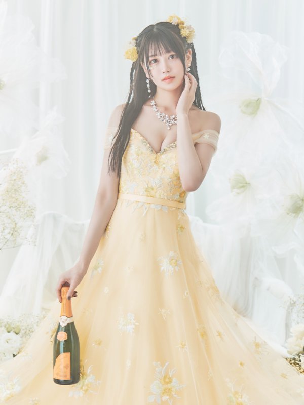 画像15: 【関西コレクション着用】Lサイズあり【JEAN MACLEAN/ジャンマクレーン】立体フラワー刺繍/ オフショル/ ネット/ レース/ Aライン/ ロングドレス/ キャバドレス long[OF2A] (15)