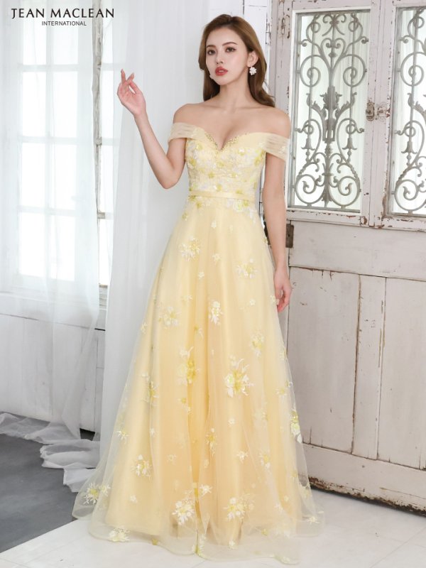 画像25: 【関西コレクション着用】Lサイズあり【JEAN MACLEAN/ジャンマクレーン】立体フラワー刺繍/ オフショル/ ネット/ レース/ Aライン/ ロングドレス/ キャバドレス long[OF2A] (25)