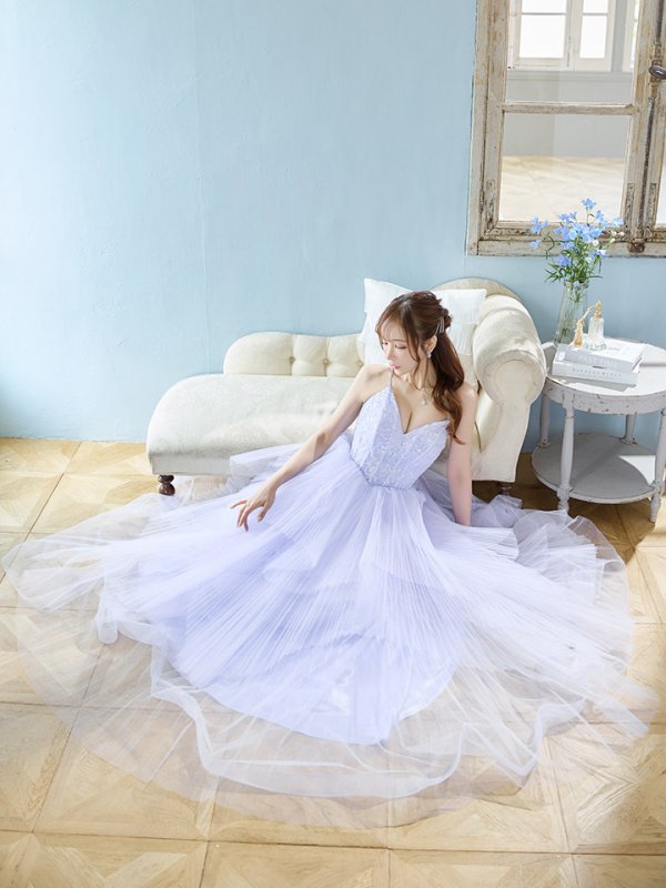 画像4: Lサイズあり【JEAN MACLEAN/ジャンマクレーン】スパンコール刺繍/ キャミソール/ ネット/ レース/ プリンセス/ ロングドレス/ キャバドレス long[OF2A] (4)