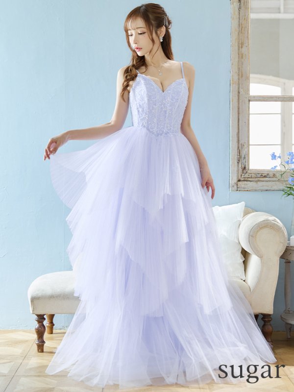 画像7: Lサイズあり【JEAN MACLEAN/ジャンマクレーン】スパンコール刺繍/ キャミソール/ ネット/ レース/ プリンセス/ ロングドレス/ キャバドレス long[OF2A] (7)