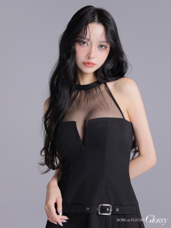 ブラック モデル:まおちゃる 身長:158cm 着用サイズ:Sサイズ