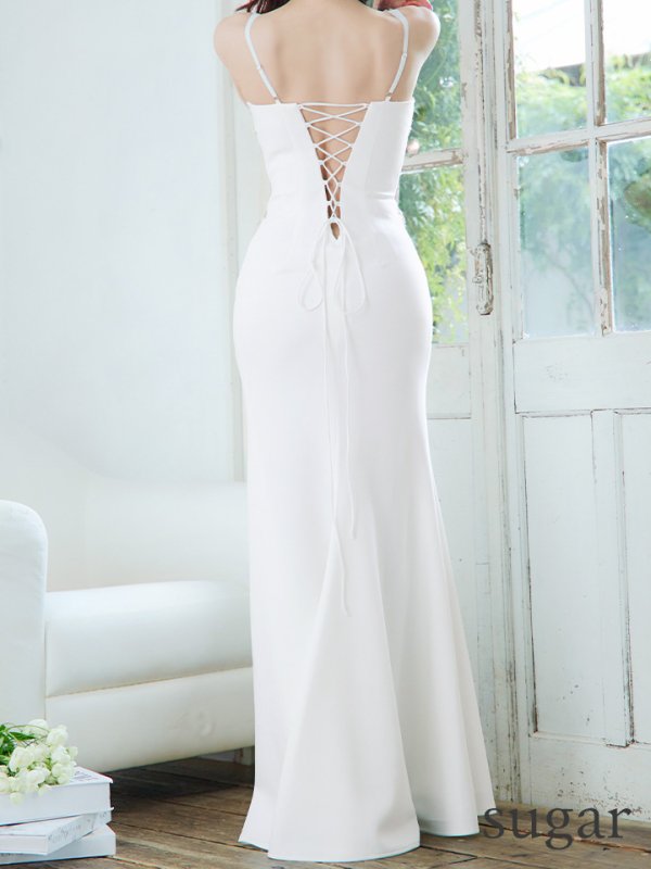 画像13: 【IRMA/イルマ】マーメイド/ ビジュー刺繍/ ノースリーブ/ スリット/ シアー/ サテン/ タイト/ ロングドレス/ キャバドレス long[OF2A] (13)