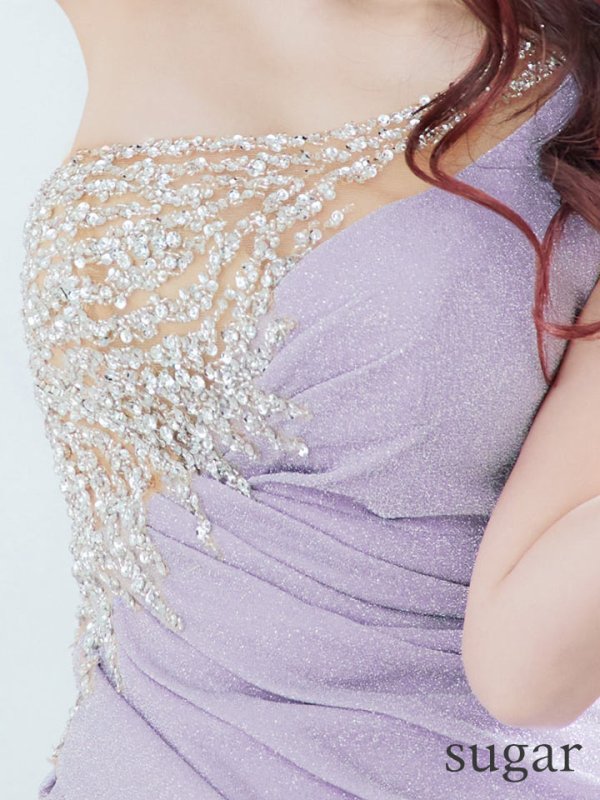 画像10: Lサイズあり【IRMA/イルマ】 ワンショル/ ビジュー/ ラメニット/ タック/ ワンカラー/ タイト/ ロングドレス/ キャバドレス long[OF2A] (10)