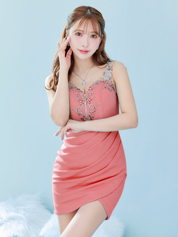 画像14: XSサイズあり【IRMA/イルマ】ワンカラー/ フロントジップ/ カットアウト/ ニット/ タイト/ ミニドレス/ キャバドレス【HC02】 (14)