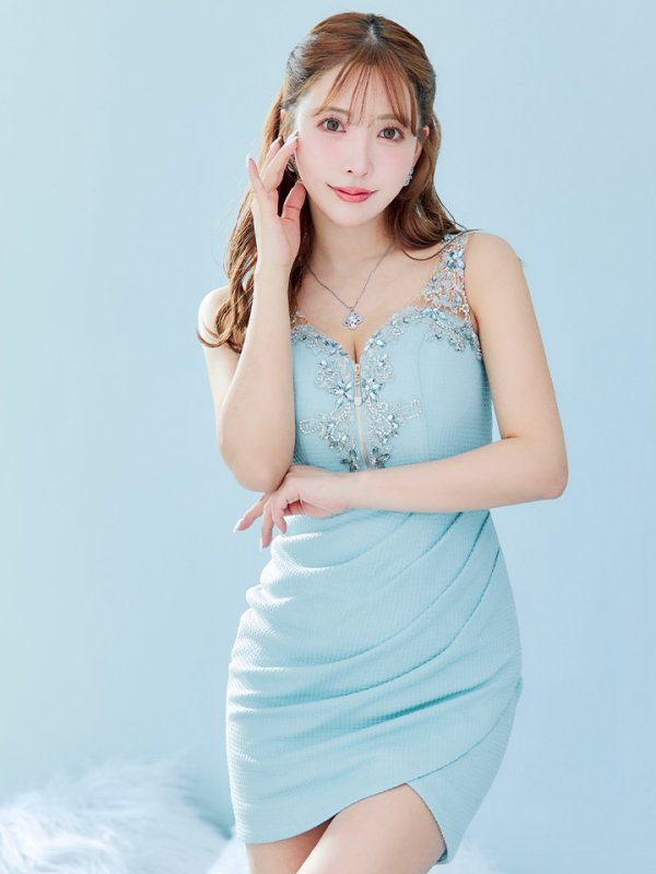 画像6: XSサイズあり【IRMA/イルマ】ワンカラー/ フロントジップ/ カットアウト/ ニット/ タイト/ ミニドレス/ キャバドレス【HC02】 (6)