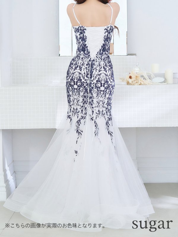 画像9: Lサイズあり【JEAN MACLEAN/ジャンマクレーン】刺繍レース/ チュール/ ノースリーブ/ スピンドル/ マーメイド/ ロングドレス/ キャバドレス long[OF2A] (9)