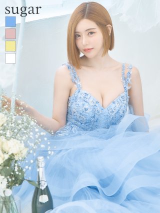 ロングドレス：ブルー(青)｜キャバドレス・ミニドレス通販はsugar