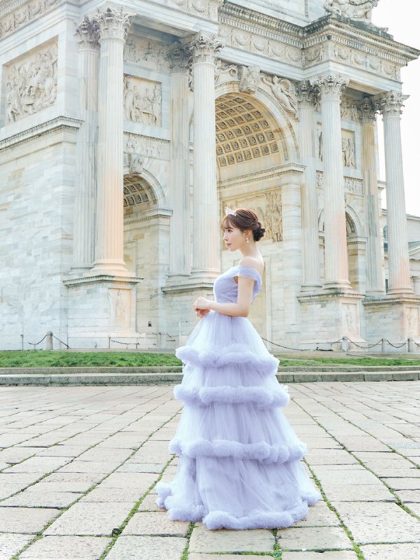 画像21: Lサイズあり【JEAN MACLEAN/ジャンマクレーン】オフショル/ フリル/ ネット/ スピンドル/ プリンセス/ ロングドレス/ キャバドレス long[OF2A] (21)