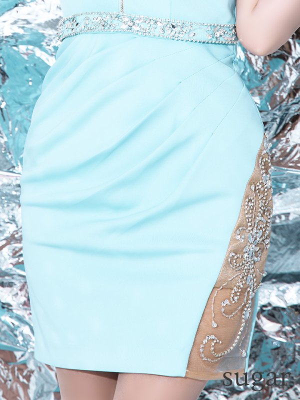 画像11: XSサイズあり【IRMA/イルマ】シンプル/ ワンカラー/ ビジュー/ シアー/ ノースリーブ/ タイト/ ミニドレス/ キャバドレス【HC02】 (11)