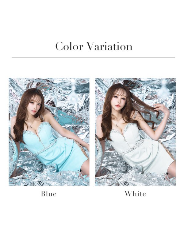 画像16: XSサイズあり【IRMA/イルマ】シンプル/ ワンカラー/ ビジュー/ シアー/ ノースリーブ/ タイト/ ミニドレス/ キャバドレス【HC02】 (16)