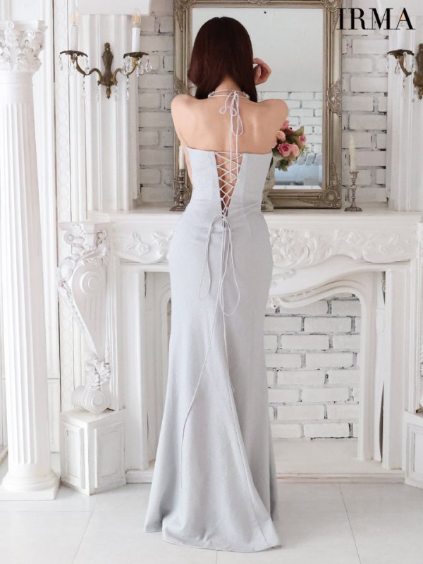 画像4: 【IRMA/イルマ】ビジュー/ ラメニット/ アメリカンスリーブ/ スリット/ タイト/ ロングドレス/ キャバドレス long[OF2A] (4)