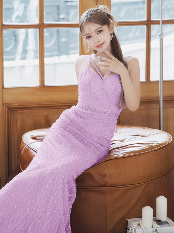 画像5: 【JEAN MACLEAN/ジャンマクレーン】ビーズ刺繍/ キャミソール/ スピンドル/ タイト/ ロングドレス/ キャバドレスlong［OF2A］ (5)