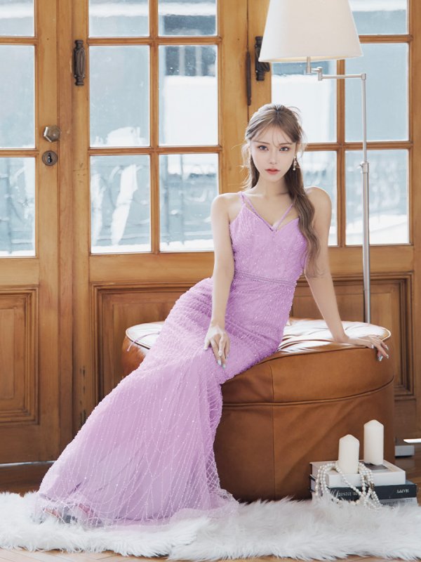 画像9: 【JEAN MACLEAN/ジャンマクレーン】ビーズ刺繍/ キャミソール/ スピンドル/ タイト/ ロングドレス/ キャバドレスlong［OF2A］ (9)