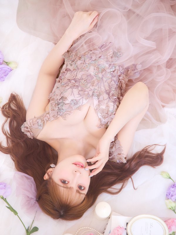 画像10: Lサイズあり【JEAN MACLEAN/ジャンマクレーン】フラワー刺繍/ チュール/ オフショルダー/ フリル/ プリンセス/ フレア/ ロングドレス/ キャバドレス long[OF2A] (10)