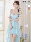 画像7: 【IRMA/イルマ】ベア/ スパンコール/ 立体フラワー/ ワンカラー/ テールカット/ シフォン/ フレア/  ショートインロングドレス/ キャバドレス long[OF2A] (7)