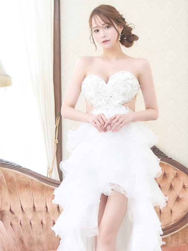 画像7: 【IRMA/イルマ】 オーガンジー/ フリル/ テールカット/ ベア/ ビジュー/ サイドシアー/ フレア/ ロングドレス/ キャバドレス long【HC02】 (7)