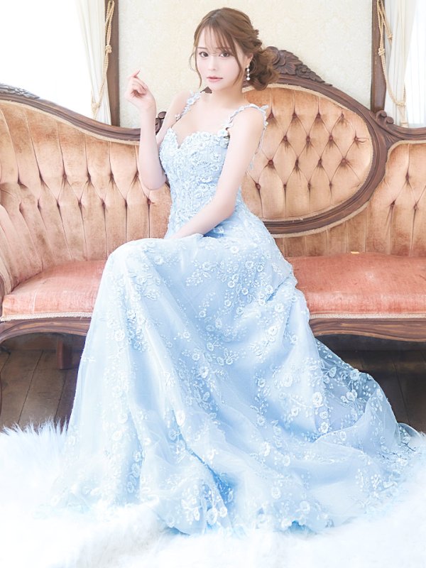 画像5: Lサイズあり【JEAN MACLEAN/ジャンマクレーン】フラワー刺繍/ スパンコール/ レース/ ノースリーブ/ Aライン/ フレア/ ロング/ キャバドレス long【HC02】 (5)