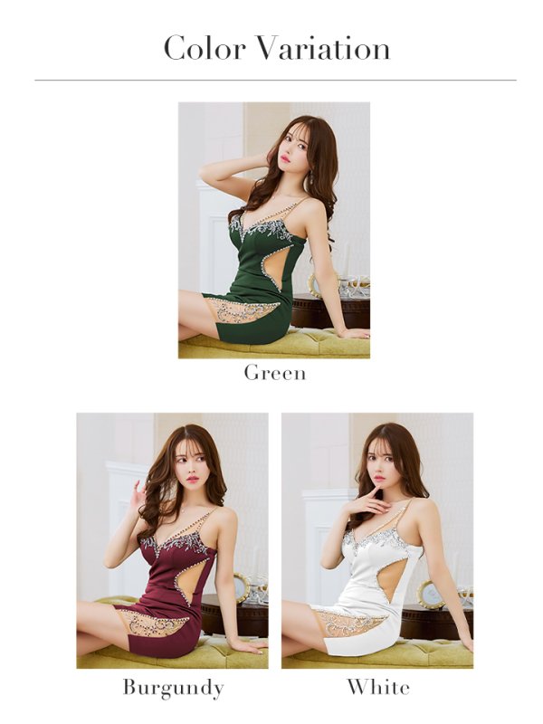 画像18: XSサイズあり【IRMA/イルマ】シアー/ ビジュー/ 刺繍/ ストレッチ/ タイト/ ミニドレス/ キャバドレス【HC02】 (18)