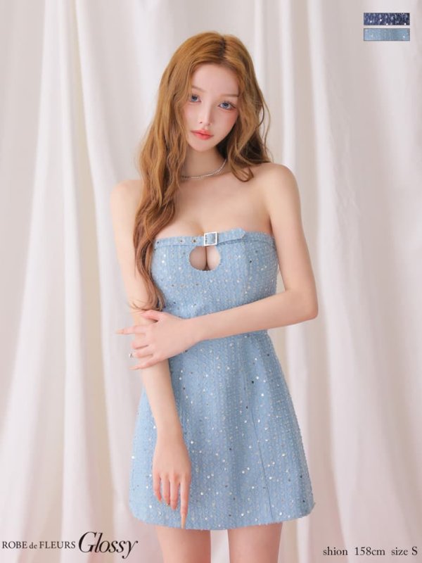 ブルー　モデル：しおん　身長：158cm　着用サイズ：Sサイズ