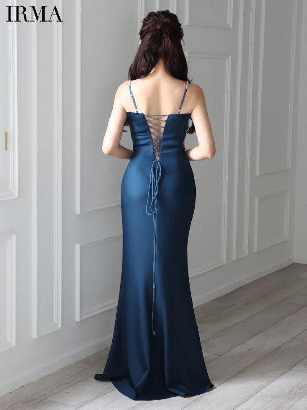 画像3: 【IRMA/イルマ】ビジューライン/ カットアウト/ シアー/ キャミソール/ スリット/ マーメイド/ ロングドレス/ キャバドレス long【HC02】 (3)