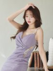画像5: XSサイズあり【IRMA/イルマ】ビジューショルダー/ ノースリーブ/ ウエストタック/ ラメニット/ タイト/ ミニドレス/ キャバドレス[OF2A] (5)