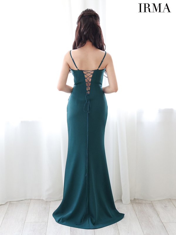 画像3: 【IRMA/イルマ】ウエストシアー/ ビジュー/ 刺繍/ キャミソール/ バックスピンドル/ スリット/ ロングドレス/ キャバドレス long【HC02】 (3)