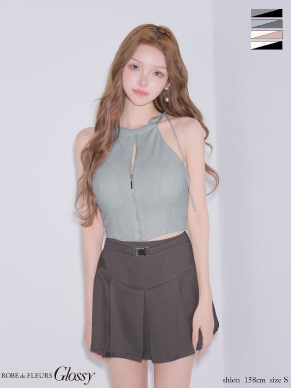 ブルーxグレー　モデル：しおん　身長：158cm　着用サイズ：Sサイズ