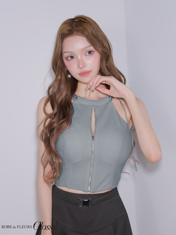 ブルーxグレー　モデル：しおん　身長：158cm　着用サイズ：Sサイズ