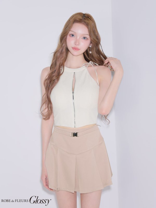 アイボリーxベージュ　モデル：しおん　身長：158cm　着用サイズ：Sサイズ