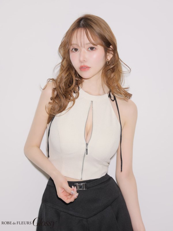 アイボリーxブラック　モデル：ゆめ　身長：160cm　着用サイズ：Sサイズ