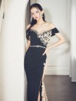 ブラック モデル：まおちゃる　身長：158cm　着用サイズ：Mサイズ