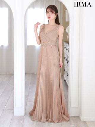美品！IRMA 華やかなラメロングドレス　Sサイズ 11896_NV-Sil.jpg