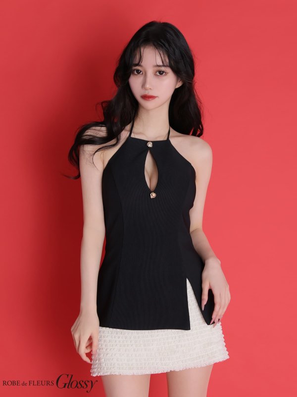 ブラックxアイボリー　モデル：ゆりお　身長：165cm　着用サイズ：Sサイズ