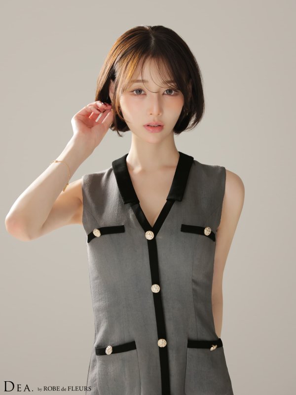 グレー　モデル：りこ　身長：156cm　着用サイズ：Sサイズ