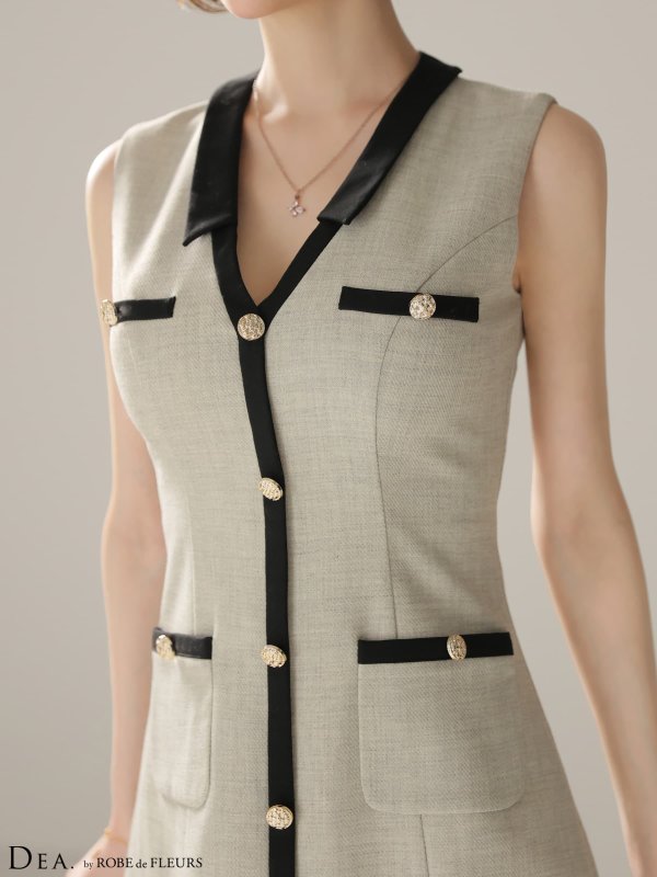 アイボリーxグレー　モデル：りこ　身長：156cm　着用サイズ：Sサイズ