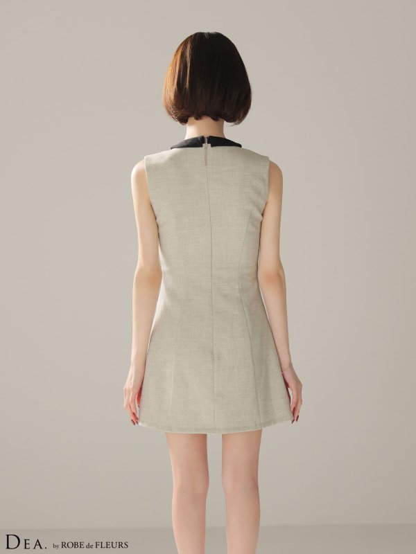 アイボリーxグレー　モデル：りこ　身長：156cm　着用サイズ：Sサイズ