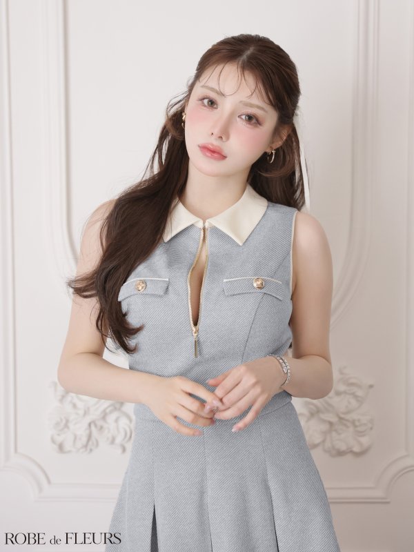 ブルーグレー　モデル：ももか　身長：156cm　着用サイズ：Sサイズ
