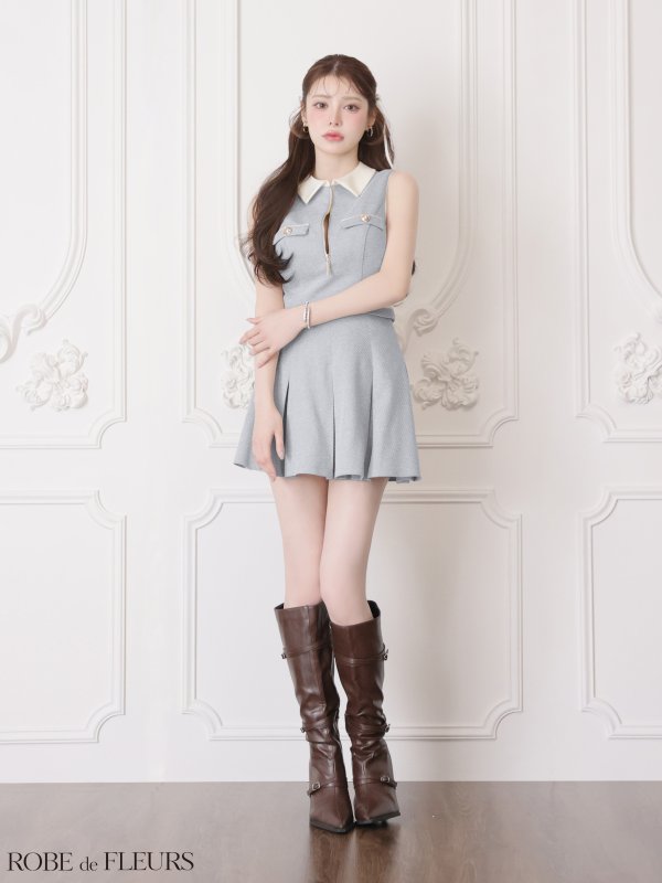 ブルーグレー　モデル：ももか　身長：156cm　着用サイズ：Sサイズ