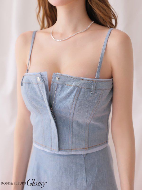 ブルー　モデル：しおん　身長：158cm　着用サイズ：Sサイズ