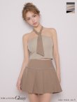 ベージュ×ブラウン　モデル：みゆ　身長：164cm　着用サイズ：Sサイズ