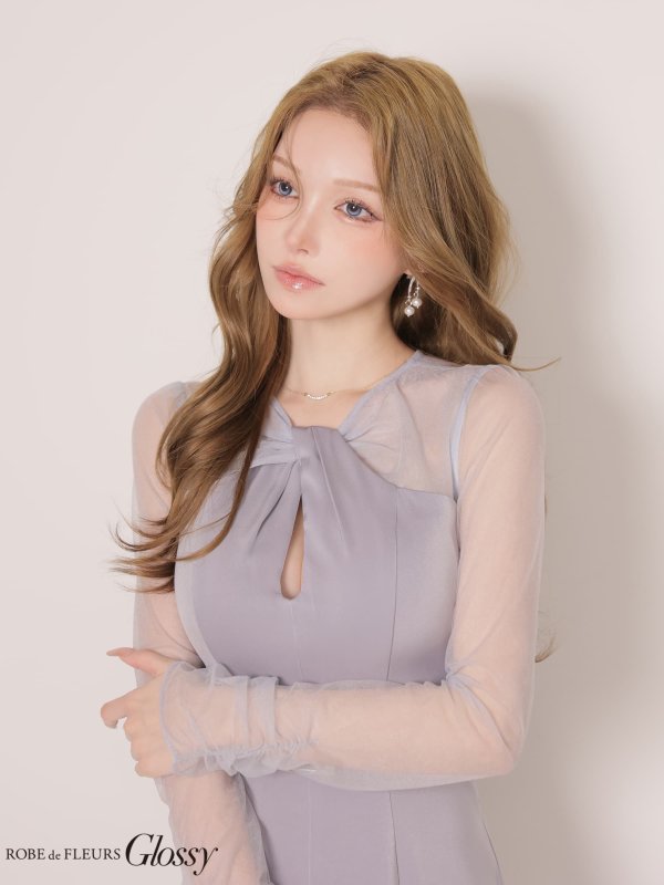 ブルー　モデル：しおん　身長：158cm　着用サイズ：Sサイズ