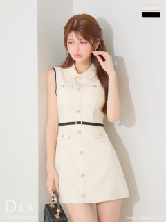 【DEA./ディア】パイピング/ ノースリーブ/ ベルト/ ミニドレス/ キャバドレス