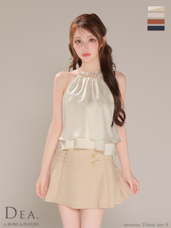 アイボリーxベージュ モデル：ももか　身長：156cm　着用サイズ：Sサイズ