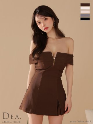【DEA.by ROBE de FLEURS】タイトミニドレス 美品 Sサイズ DEA.by ROBE de FLEURS】ブラウン - sugar