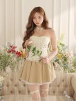 アイボリーxベージュ　モデル：まみ　身長：161cm　着用サイズ：Sサイズ